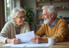 Couple retraité discutant de leurs ressources financières