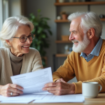Couple retraité discutant de leurs ressources financières