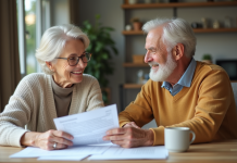 Couple retraité discutant de leurs ressources financières