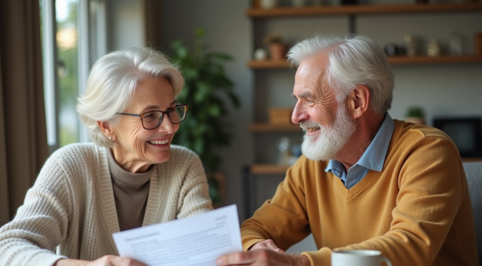 Couple retraité discutant de leurs ressources financières
