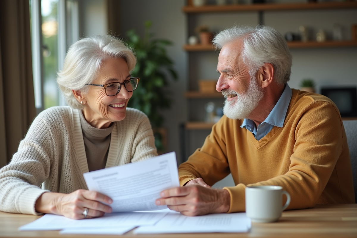 Couple retraité discutant de leurs ressources financières