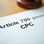 Zoom sur des documents légaux avec Article 700 CPC