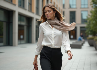 Accessoires mode : connaître leur attrait et séduction pour les gens Femme élégante marchant en ville avec accessoires mode