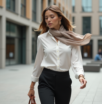 Accessoires mode : connaître leur attrait et séduction pour les gens Femme élégante marchant en ville avec accessoires mode