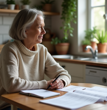 Télétravailler efficacement sans connexion internet : astuces et conseils Femme assise à la cuisine en train de réfléchir