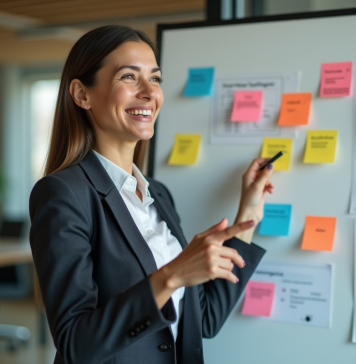 Intrapreneuriat : conseils pratiques pour réussir en entreprise Femme professionnelle souriante en réunion moderne
