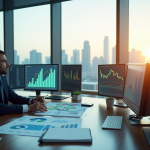 Gestionnaire d'investissement analysant des graphiques financiers