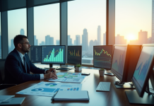 Gestionnaire d'investissement analysant des graphiques financiers
