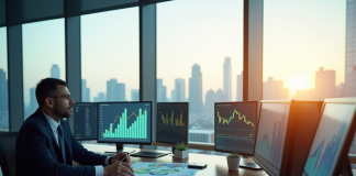 Gestionnaire d'investissement analysant des graphiques financiers