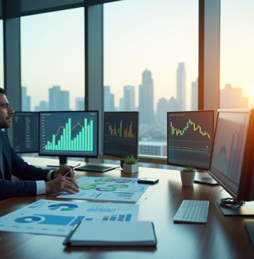 Gestionnaire d'investissement analysant des graphiques financiers