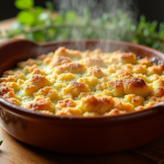 Crumble de courgette, une recette légère qui ne manque pas de gourmandise Gratin de courgettes doré sorti du four en cassolette rustique