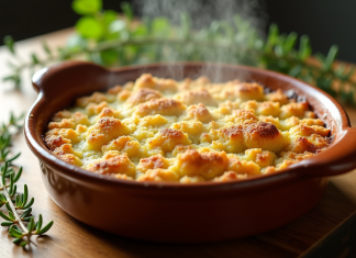 Crumble de courgette, une recette légère qui ne manque pas de gourmandise Gratin de courgettes doré sorti du four en cassolette rustique