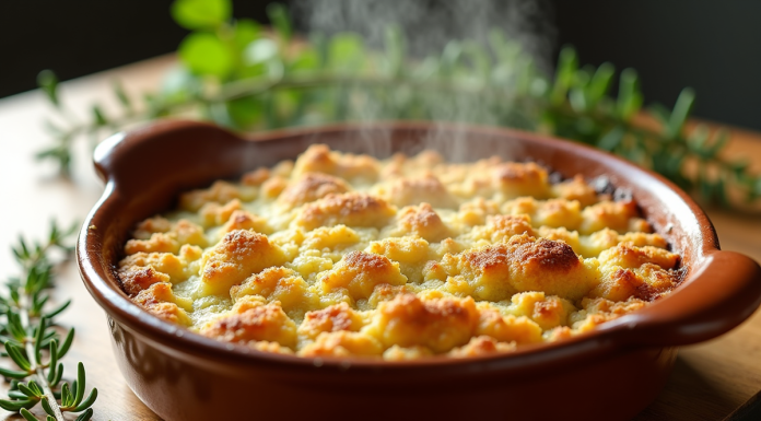 Crumble de courgette, une recette légère qui ne manque pas de gourmandise Gratin de courgettes doré sorti du four en cassolette rustique