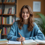 Boostez votre réussite au concours avec une formation intensive CRPE : avantages et conseils pratiques Jeune femme concentrée à étudier dans une salle moderne