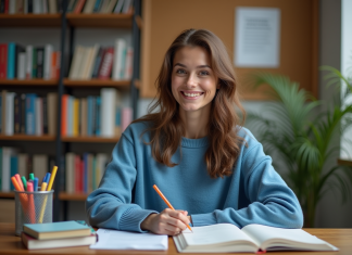 Boostez votre réussite au concours avec une formation intensive CRPE : avantages et conseils pratiques Jeune femme concentrée à étudier dans une salle moderne