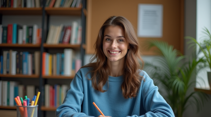 Boostez votre réussite au concours avec une formation intensive CRPE : avantages et conseils pratiques Jeune femme concentrée à étudier dans une salle moderne