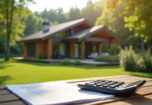 Maison moderne avec grandes fenêtres entourée de verdure