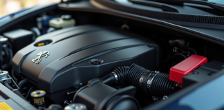 Vue rapprochee du moteur Peugeot avec composants mécaniques