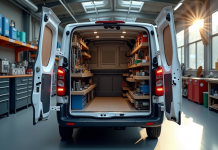 Véhicule Peugeot Expert dans un atelier lumineux et spacieux