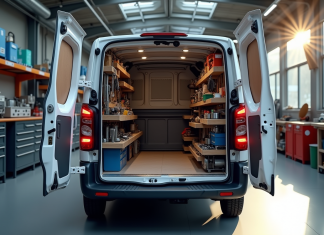 Pensez à aménager votre Peugeot Expert pour plus d’efficacité Véhicule Peugeot Expert dans un atelier lumineux et spacieux