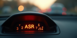 Voyant d'alerte ASR lumineux sur le tableau de bord