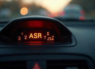 Voyant d'alerte ASR lumineux sur le tableau de bord