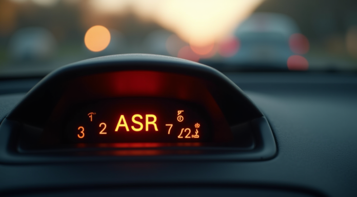 Voyant d'alerte ASR lumineux sur le tableau de bord