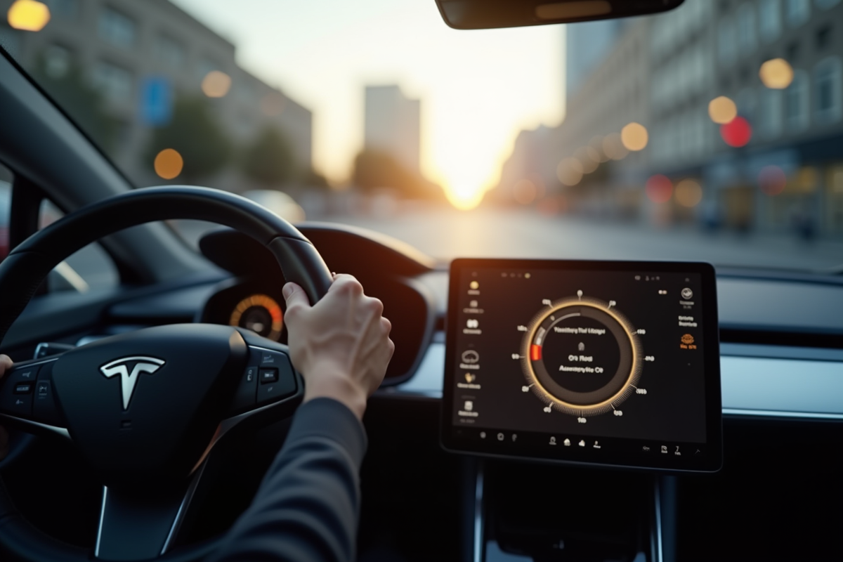 Tableau de bord moderne avec voyant autopilote allumé