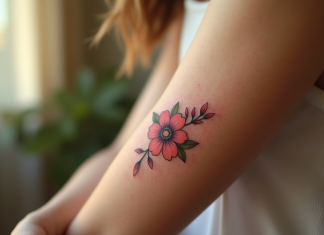 Les styles à adopter pour un tatouage sur l’avant-bras de femme Bras d'une femme avec tatouage floral lumineux